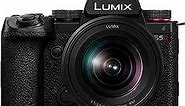 Panasonic LUMIX S5II Mirrorless Camera, 24.2MP Full Frame with Phase Hybrid AF, New Active I.S. Technology, Unlimited 4:2:2 10-bit Recording with 20-60mm F3.5-5.6 L Mount Lens - DC-S5M2KK Black