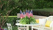 12 Pcs Small American Flags on Stick,4th of July Outdoor Decor Small US Flags Mini American 4''x6'' Flag, Fourth of July American Flags for Outside,Mini Flags for Outside Patriotic Holiday Yard Patio