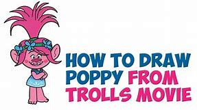 How to Draw Poppy from Trolls Movie Easy Step by Step Drawing Tutorial for Kids