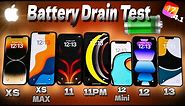 iPhone 13 ∼ 12 ∼ 12 Mini ∼ 11 Pro Max ∼ 11 ∼ XS Max ∼ XS Battery Drain Life Test 2024 | IOS 17.4.1