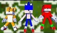 Knuckles + Sonic And Tails Dancing Meme - The Fall + Sad Ending (Minecraft Animation) FNF