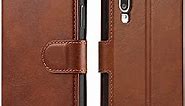 QLTYPRI Samsung Galaxy A50 Case A50S A30S Case Premium PU Leather Simple Wallet Case [Card Slots] [Hands-Free Kickstand] [Magnetic Closure] Shockproof Flip Cover for Galaxy A30S/A50/A50S - Brown