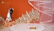 TOBATOBA Gold Crown for Women, Wedding Tiaras for Women Crystal Princess Tiara Queen Crowns for Women Wedding Tiaras for Bride Quinceanera Headpieces for Birthday Prom Pageant Halloween Cosplay