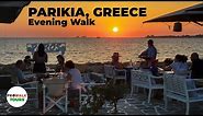 Parikia, Greece Evening Walk - Island of Paros - 4K with Captions