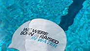 MS silicone swimming cap with MS Logo & our Slogan “We were born & raised in water” - will inspire you to win 🤩 The swimming cap is made of high-quality silicone that is resistant to chlorinated pool water. — provides a tight fit and reliable protection of hair and ears from water. — is highly elastic, which greatly simplifies the process of taking it off and putting it on, and the streamlined shape of the product allows swimmers to improve their speed performance. — presented in 1 color (white
