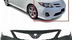 FitParts Compatible with Front Bumper Cover 2011-2013 Toyota Corolla S XRS Sedan 11-13. New, Primed and Ready for Paint. with Fog Light Holes. TO1000373 5211903902 2012
