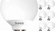 Sunco Lighting 10 Pack Vanity Globe Light Bulbs G25 LED for Bathroom Mirror 3000K Warm White, Dimmable, 450 LM, 6W, E26 Base, Round Frosted Decorative Bulb UL & Energy Star Listed