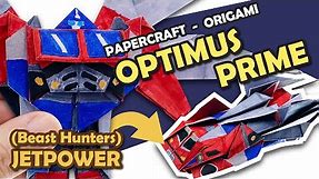 How to MAKE A BEAST HUNTER OPTIMUS PRIME Paper Craft that TRANSFORMS!