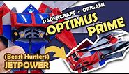 How to MAKE A BEAST HUNTER OPTIMUS PRIME Paper Craft that TRANSFORMS!