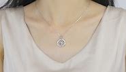 Silver Compass Pendant Spinner Necklace Jewelry