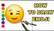 HOW TO DRAW THE SMILE WINK 😉 EMOJI