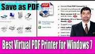 Best & Free Virtual PDF Printer for Windows 7 | How to print as PDF file?