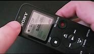 Sony ICD PX370 voice recorder walkthrough