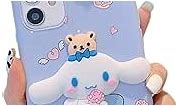 Puzbret Women's Kawaii Phone Case for Samsung Galaxy A03 Cute Cartoon Silicone Protective Case Cover Blue