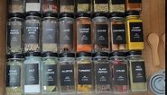 191 Spice Jar Labels Preprinted Minimalist Stickers - Matte Black Waterproof Label - Fit Round or Rectangle Spice Jars - Herb Seasoning Kitchen Pantry Labels
