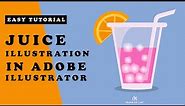 Adobe Illustrator Tutorial - How to create Juice illustration with Ice cube