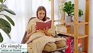 ODOXIA Office Chair Blanket | Warm & Comfortable Lap Blanket for Any Office Chair | Desk Blanket for Work Or Home | Cozy Office Blanket with Adjustable Straps & Buckles | Machine Washable (Beige)