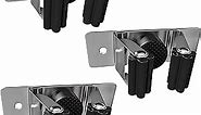SAYONEYES Broom and Mop Holder Wall Mounted - Heavy Duty SUS304 Stainless Steel Screw and Adhesive Broom Hanger Rack Tool Organizer Storage for Laundry Room Garden Garage (Black – 3 Pack)
