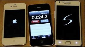 Samsung Galaxy S2 vs. Apple iPhone 4S Boot Speed Test! (HD)