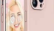 Miracase Designed for iPhone 14 Pro Max Phone Case with Screen Protector,[Upgraded Enhanced Camera Protection],Shockproof Liquid Silicone Case with Microfiber Lining,6.7 inch(Sand Pink)