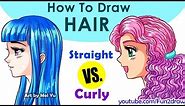 How to Draw Hair! 2 Beautiful Hair: Straight VS Curly ! | Mei Yu | Online Anime Classes