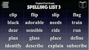 English Grade 1 Spelling List 3
