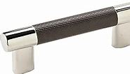 Amerock | Cabinet Pull | Polished Nickel/Black Bronze | 3inch & 3-3/4 inch (76mm & 96 mm) Center to Center | Esquire | 1 Pack | Drawer Pull | Drawer Handle | Cabinet Hardware