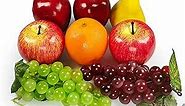 Artificial Fruits Pack, Fake Mixture Fruits for Home Decor, Simulation Fruit Set, Party Chirstmas Decortion, Faux Fruit Modle for Photoshoot, Artificial Apple Pear Grape Orange (6 Kinds,8 Pcs)