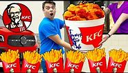 KFC DRIVE-THRU FOOD CHALLENGE | CRAZY EATING ONLY KENTUCKY FRIED CHICKEN IN 24 HOURS BY SWEEDEE