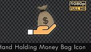 Hand Holding Money Bag Icon