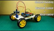 Arduino obstacle avoiding + voice control + Bluetooth control Robot | DIY Arduino Robot
