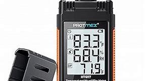 Protmex HT607 Temperature Humidity Meter High Precision Digital Hygrometer with Ambient, Relative Humidity, Dew Point, Wet Bulb Thermometer, Min/Max Hold, LCD Backlight with Cover Protector