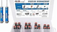 JRready ST6327 DT Deutsch Connector Kit, 2 3 4 6 8 12 Pin Gray Waterproof DT Connector, Size 16 Stamped Contacts, Seal Plugs and Deutsch Pin Removal Tool, Automotive Electrical Connector, 106PCS