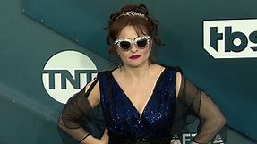 Helena Bonham Carter dons a royal navy dress at the SAG Awards