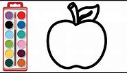 How To Draw an Apple - Coloring Pages For Kids