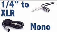 Mono 1/4" to XLR Audio Cables - Easily Connect Your Professional Audio Equipment