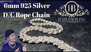 6mm Diamond-cut Silver Rope Chain from Harlem Bling