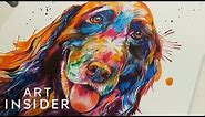 Artist Paints Pet Portraits With Beautiful Rainbow Watercolors
