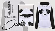 Cute Long Sleeve Fleeced Panda Hoodie Sweatshirt Fall Winter