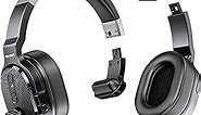 TECKNET Bluetooth Trucker Headset, Single and Dual Ear Wireless Headset with Mic for Work Noise Cancelling, 50Hrs 3 EQ Music Modes Trucker Bluetooth Headset for PC, Drivers, Office, Call Center Work
