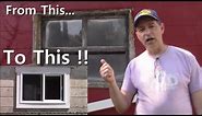 How to install a Window in your old cinder block garage - Step by Step - Project Source Vinyl Slider