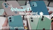 Iphone 11 UNBOXING + ACCESSORIES 2021|MINT GREEN 128GB| AESTHETICS | Aqsa kazi