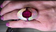 Boghossian opal and ruby ring