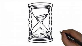 How to draw Hourglass./ sand clock line drawing lesson.