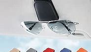 Sunglass Holder for Car Visor Sunglasses Clip Magnetic Leather Glasses Eyeglass Holder Truck Interior Car Accessories for Woman Man -Black