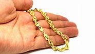 14K Yellow Gold Filled Solid Rope Chain Bracelet, 6.0mm, 8.5