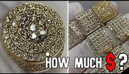HOW MUCH $ / HOW MANY KARATS FOR THOSE AMAZING GOLD DIAMOND RINGS ?