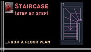 Autocad - Draw a Staircase for a floor plan (step by step)