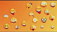 😊 Emoji Emoticon Faces Yellow Animated VJ Loop Video Background for Edits