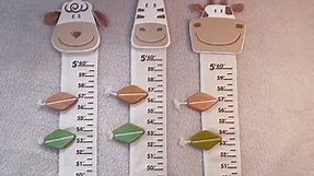 Wood & Fabric Wall Growth Chart Height Measurement Scale